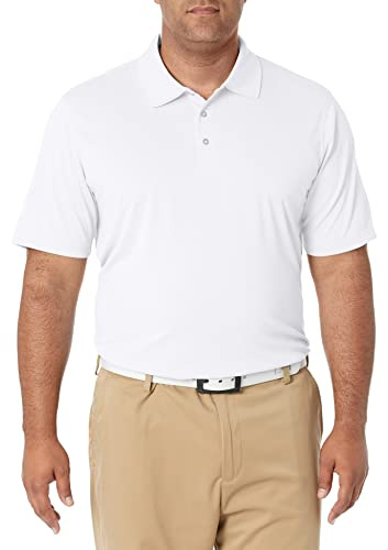 Amazon Essentials Men's Men's Regular-fit Quick-Dry Golf Polo Shirt Shirt, -White, Large