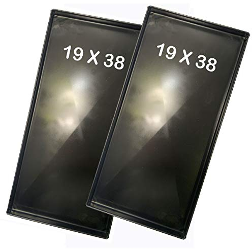 Teglia forno 38 x 19 x 2 Cm per pizza professionale, spessore 8/10 alta idratazione focaccia teglia romana [2 Teglie]