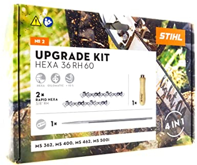 Stihl HEXA UPGRADE KIT 2 40cm 3/8 1,6 60TG 2x Hexa Sägekette 1x Hexafeile 1x Feilengriff