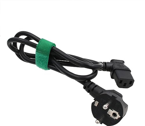 HangTon Power Cord Cable Euro Schuko Plug CEE7/7 to IEC320 C13 Female Rignt Angle for Computer PC Monitor TV 3-Prong 3.28ft