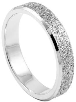 meditoys Edelstahlring mit sandgestrahlter Oberfläche, 3mm breiter Ring, Damenring aus Edelstahl, Farbe: Silber, robust und kratzfest