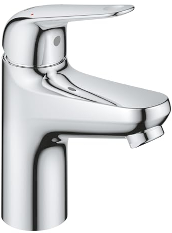 GROHE Swift Mitigeur Monocommande Lavabo, Economie d'Eau, Taille S, Vidage Clic Clac, Installation Facile, Chromé, 24318001