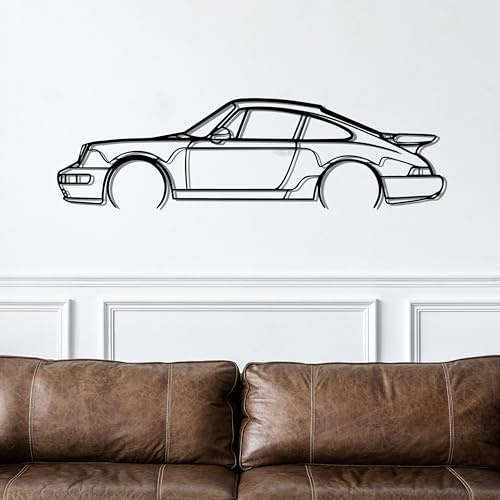 Carrera 964, Metall Wandbild, Wanddeko, Auto Silhouette, Metal Car Wall Art (100 cm (39))