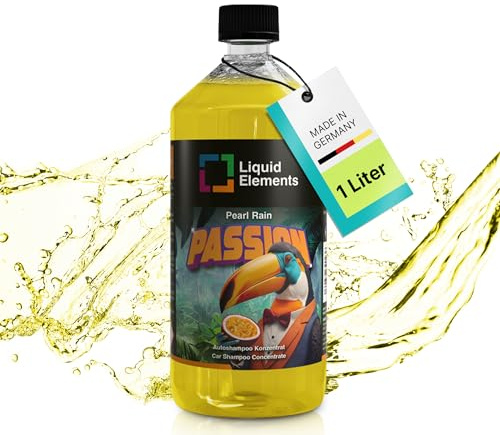 Liquid Elements – Pearl Rain Autoshampoo Pina Colada 100ml – Autoreiniger entfernt hartnäckige Verschmutzungen – ohne Wachse & Versiegelungen anzugreifen - Passion (Maracuja) Duft