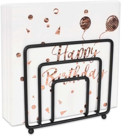 Zimoer Serviettenhalter Schwarz, Serviettenhalter aus Eisen für Tische, Servietten Halterung für Küche, Freistehender Serviettenspender für Tisch, Arbeitsplatte, Küche, Restaurant, Café, Picknick