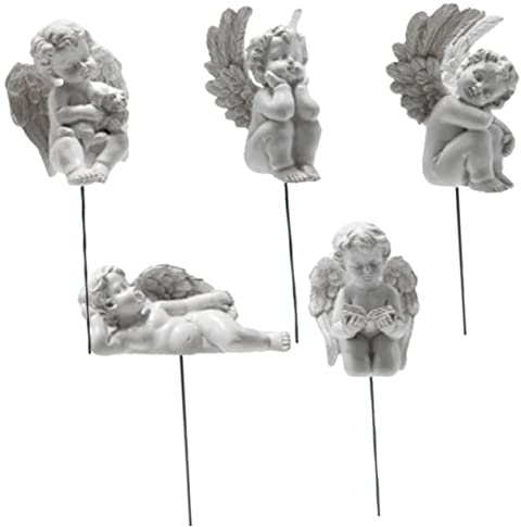 Supvox 5stücke Engelskulptur Aus Kunstharz Gartenzwerge Und Heimtextilien Für Schreibtisch Und Schlafzimmer Foto Prop Für Hochzeit Und Dekoration Sammeln Und Geschenkidee