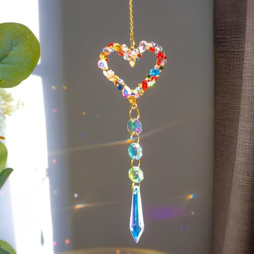 MEXRUMI Acchiappasole，1 Pezzi Crystal Suncatcher,Appeso Arcobaleno Prisma Finestra,Pendenti Suncatcher Decorazione per Casa Giardino Nozze，Pendenti Prismi Cristallo