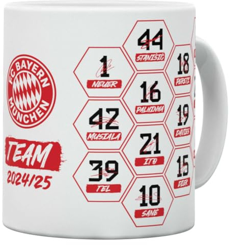 FC Bayern München Tasse - Signatur 2024/25 - weiß Kaffeetasse Unterschriften FCB