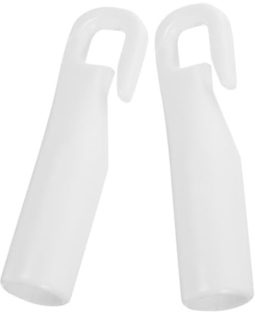 RORPOIR 2st Weißer Blindstabhaken Blinde Zauberstabhakenkappen Blinder Zauberstabhaken Blinder Neigungsstab Ersatzgardinenhaken Reparieren Weißer Rollostangenhaken Jalousieteile Pom