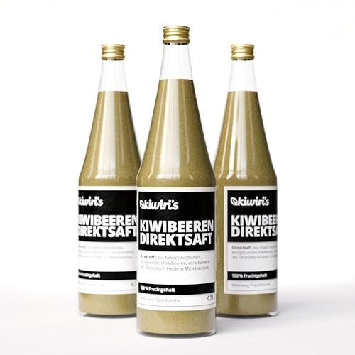 Kiwiri Jugo directo de kiwi, 100% de fruta, zumo de fruta de kiwi alemanes (3 x 0,7 litros)