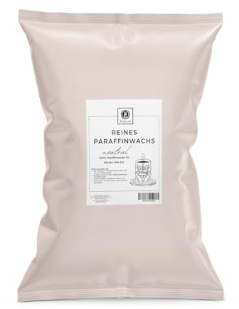 Fuduu.de - Granuli di cera di paraffina in diverse dimensioni - 100% pura cera a basso contenuto di olio, ideale per la produzione di candele e progetti fai da te, fusione e combustione uniformi,