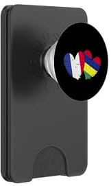 France Mauritius Heart Flag French Mauritian Roots Heritage PopSockets PopWallet for MagSafe