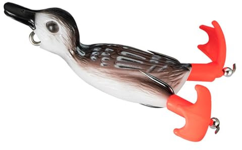 FeiYeup 3D-Angelköder, Schwimmköder, Ente, Topwaters, Schwimmköder, realistischer Doppelpropeller, schwimmende Ente, Angelköder, Haken, einfach zu verwenden