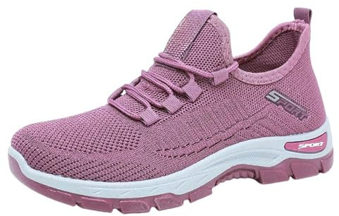 Män kvinnor nätlöparskor kvinnor nätsneakers lätta ortopedisk sko andningsbara halkfria tennisskor vardaglig gym jogging promenadtränare unisex, Lila, 37.5 EU