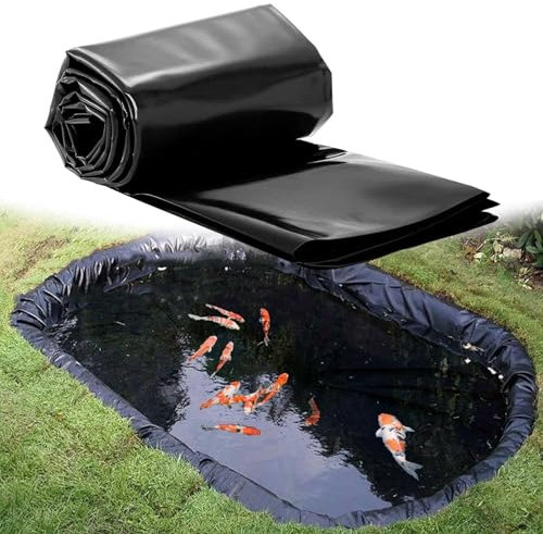 Black Pond Liner Underlay 3x4m 5x5m 6x9m 7x10m 8x12m 10x15m Large Fish Pond Liners Impermeable Film Damp Proof Membrane for Outdoor Ponds, Streams Fountains and Artificial Lake(2x2.5m(6.5x8.3ft))