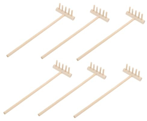 SUPVOX Rastrillos De Jardín y Herramientas De Arena para Escritorio, Set De 6 Mini Rastrillos De Mesa, Diseño Compacto y Portátil para Decoración De Jardín Miniatura y Areneros Zen