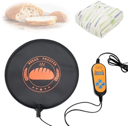 CeyKvo Brot Heizmatte mit Thermostat, Sauerteig Starter Wärmer & Brotgehmatte,Inkl. Temperaturregler für Backen & Fermentation