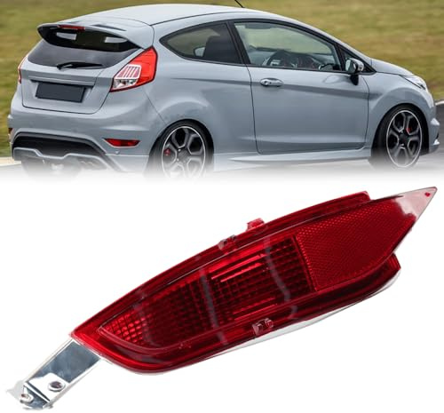 Left Side Rear Reflector W/O Bulbs for Ford Fiesta 2008-2018 | Lower Bumper Rear Fog Light Reflector Replacement, 1552734 (clear & red, passenger side)
