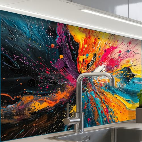 KitchenYeah© Splashback for Kitchen self-Adhesive Back Splashes Kitchens | 24x32 / 60x80 cm - Splash Guard Decor Colors - Paint - Pattern