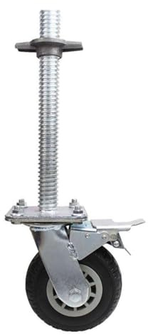 DRFGNF Rueda giratoria de andamio de 6 Pulgadas de Alta Resistencia con Freno, Base Ajustable con Tornillo, Rueda móvil de Goma Duradera para fácil Movimiento y Estabilidad. per
