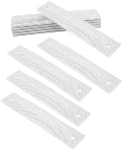 NIYANGLE Lot de 10 Balises Réfléchissantes Rectangulaires 18x4 Cm Blanches, Panneaux de Signalisation pour Allées et Routes, Réflecteurs Haute Visibilité Résistants aux Intempéries,