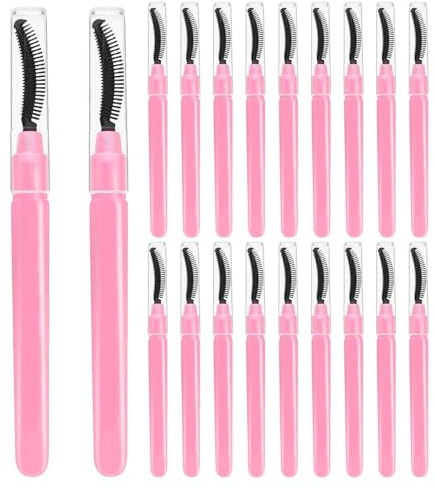 HAMPPLIES 20 Cepillos para Pestañas de Silicona Tapa Antipopos, Peine Separador y Definidor Portátil, Herramienta de Maquillaje de Viaje, Cepillo Limpiador para Cejas y Pestañas