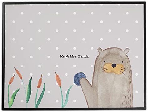 Mr. & Mrs. Panda Schreibunterlage Otter Stein - Geschenk, schreibtischauflagen, schreibtischunterlagen, tischpad, Grüßen, malunterlage, schreibtischunterlage, Pflanzen, Seeotter, Munter, See