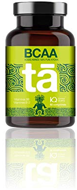 Capsules de BCAA - Acides Aminés Essentiels - Régénération et récupération musculaire - Ratio optimal pour les sports d'endurance de 2:1:1 leucine, isoleucine et valine - 60 Capsules soit 60g