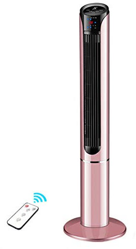 Ventilateur Colonne Tour Télécommande Portable Climatisation Climatiseur Silencieux Oscillation sans Bruit Affichage 3 Options De Vitesse, 3 Modes Minuterie 15 Heures (Rose)