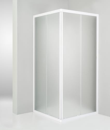 Hydra Box Doccia angolare Porta Scorrevole 85x85 cm Opaco Bianco