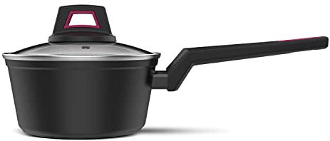 Taurus Best Moments Cazo 18 - Cazo de aluminio forjado. 18 cm diámetro. mango ergonómico. apto para todo tipo de fuegos. recubrimiento antiadherente. apto para lavavajillas. libre PFOA. negro