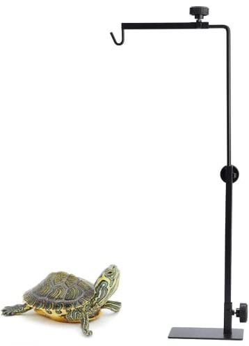 Support de Lampe pour Reptiles Tortues Lampe Reptile Pied Réglable Télescopique Plancher Chaleur Lumière Stand, Lumière d'atterrissage Support pour Tortue Lézard Reptiles Verre Terrarium Poissons
