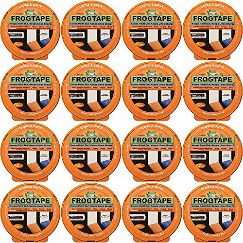 Frog Tape Lot de 16 rubans de masquage orange brillant et satiné 36 mm x 41,1 m