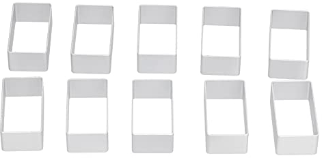 10 pz/set Stampo per Torta Luna in Acciaio Inox, Set di Stampo per Biscotti in Alluminio per Feste in Famiglia Uso delle Vacanze(Big rectangle)
