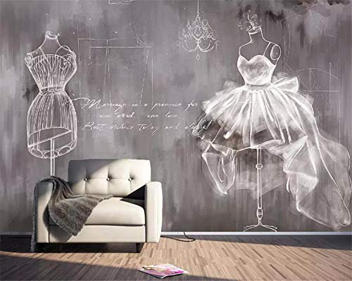 Benutzerdefinierte Tapeten 3D Fototapeten Gemälde Retro Zement Weißer Schwan Brautkleider Herstellung Hintergrund Tapeten 350Cm(W)×245Cm(H)