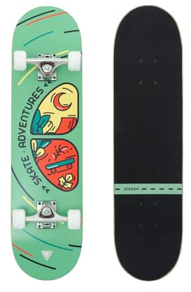 OLSSON Skateboard Enjoy - Rodamientos ABEC 7 - Tabla de 31,5 x7,75 - Cóncavo Medio - 7 láminas de Arce Canadiense - Ejes de Aluminio 5,25 - Lija de Alto Agarre - Ruedas Alto Rebote Creek SHR 53MM