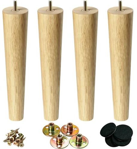 KOIKEY 30CM Chair Legs, Wooden Legs for Furniture, Set of 4 | Sofa Chair Wooden Furniture Legs, Feet for Cabinet Couch Dresser Coffee Table TV Stand