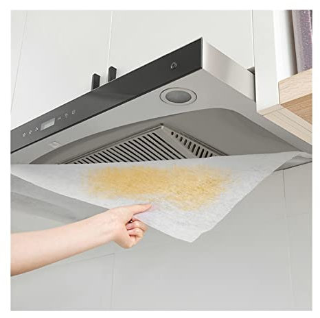 Range Hood Grease Filters Paper, Kitchen Ventilator Oil Filter Paper Replacement Grease Filter Sheets, Nonwoven Fabric Oil Proof Sticker for Kitchen Restaurant Cooker Hood (White) ( Size : 5m )