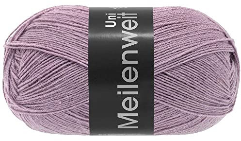 LANA GROSSA Meilenweit 100 | Sockenklassiker, uni und bedruckt, waschmaschienenfest | Handstrickgarn aus 80% Schurwolle & 20% Polyamid | 100g Wolle zum Stricken & Häkeln | 420m Garn FB1385