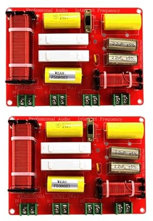 JINGERL 250W 3 Wege Audio Crossover Board Hochtöner Mid Bassfrequenzteiler Kreuzung Frequenz einstellbar Lautsprecher Filter Auto Audio DIY. (Color : 2 pieces)