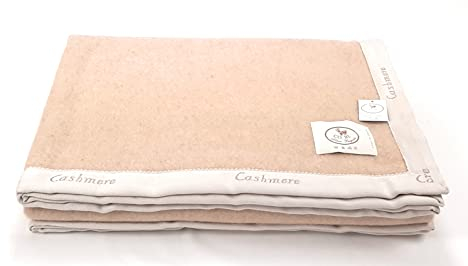 Desy Decke aus 90 % Wolle, 10 % Cashmere Farbe Taupe/Beige für französisches Bett 180 x 220 cm