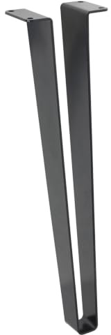 WAGNER Möbelbein/Möbelfuß/Tischbein/Sofafuß - V-Style - 23/112 x 60 x 400 mm, Stahl pulverbeschichtet schwarz matt, filigraner und edler Retro Look mit Loft Charakter - 12064001