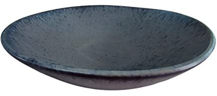 PintoCer - 2 x Platos Hondos de Gres, 23 cm, Cuenco para Sopa, Pasta, Ensalada o Cereales, Azul