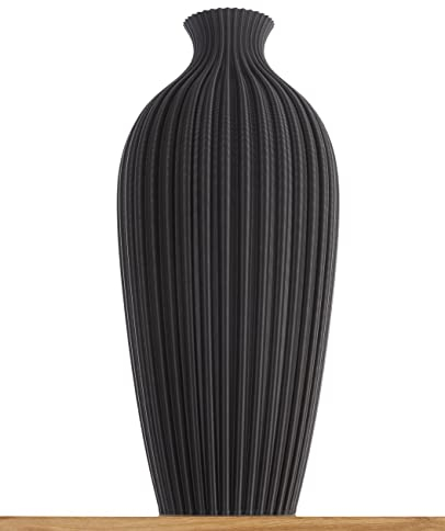 3D Vase Dekovase Saskia XL 38cm Bodenvase Schwarz Vase Pampasgras Trockenblumen