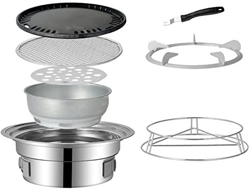 ALASON Campingkocher Ohne Gas Und Strom Indoor, Edelstahl Innenraum Spirituskocher Mit Topf, Teelichter Kochen Ohne Strom, Camping Teelichtofen Geeignet FüR Blackout Vorsorge Und Notfallpaket,small