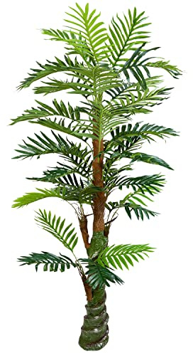 Künstliche Palme Kunstpalme Kunstpflanze Cycuspalme 165 cm Decovego | mit Echtholz, Plastikpflanze, pflegeleicht, allergikerfreundlich, immergrün, Innendekoration für Wohn- und Büroräume