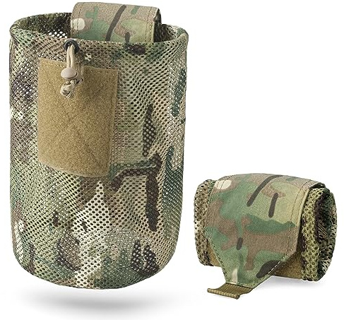 WYNEX Taktische Molle-Dump-Tasche, Aufrollbarer Kordelzug Magazin-Utility-Tasche Klappbar Müllsack aus Cordura in Tarnfarbe