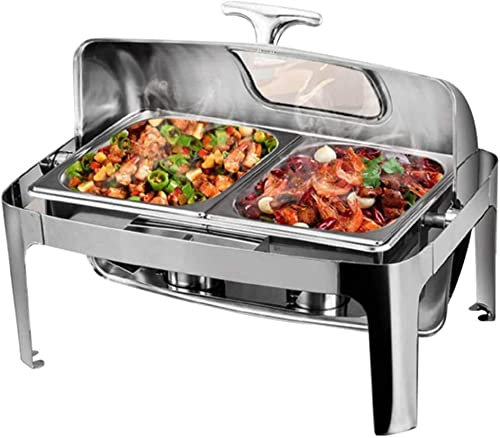 Stainless Steel Chafing Dish Sets, 9L Stainless Steel Food Warmer Buffet Dish Catering Pan, for Buffet Catering Kitchen Party(Size:1) (1)