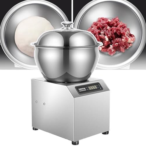 QIeAny Robot da Cucina per Uso Domestico, Robot da Cucina (5 kg), Macchina Intera in Acciaio Inossidabile, Display/temporizzazione/avanti E Indietro, Vasca Visiva,A