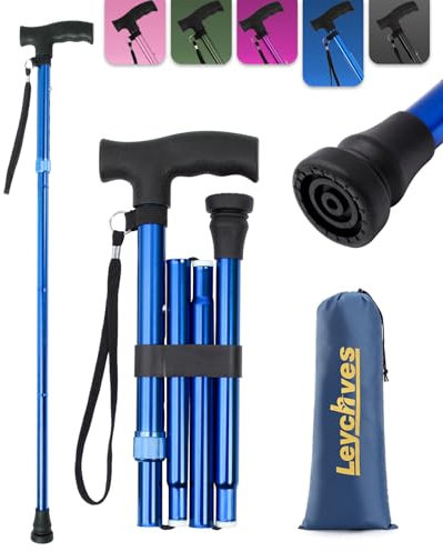 Gehstock Damen, Klappbar Höhenverstellbar Gehstock Herren für 5.2FT-6.1FT, Spazierstock für Senioren